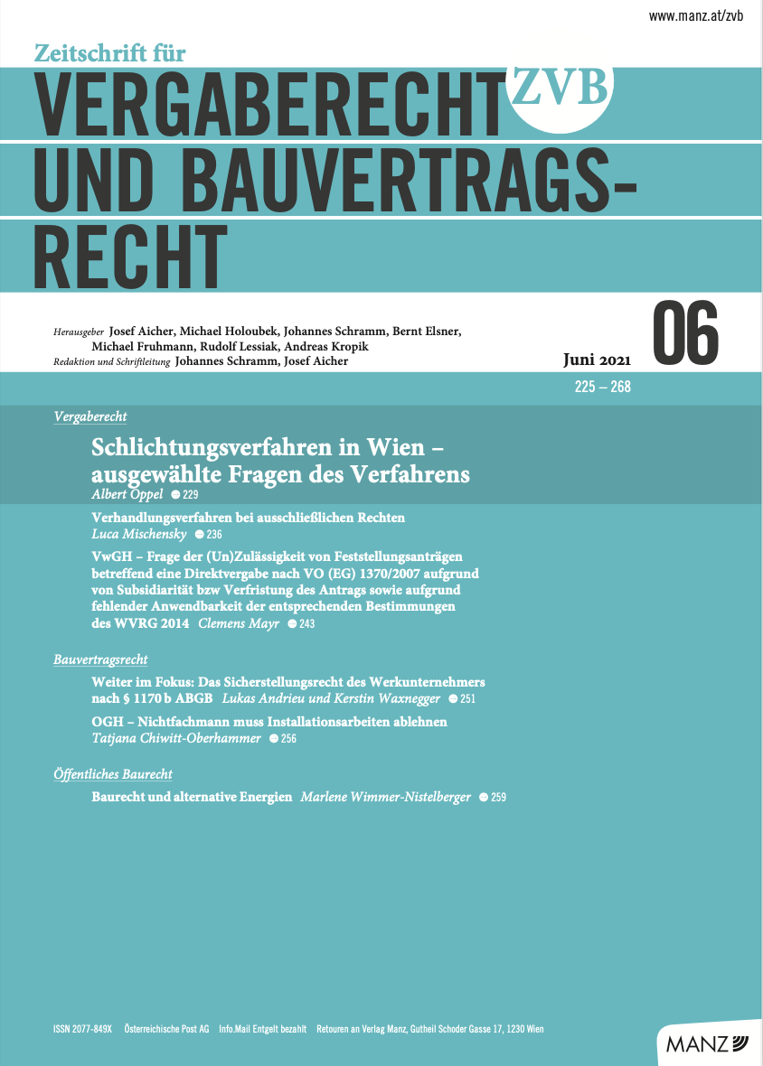 Zeitschrift f Vergabe- und Bauvertragsrecht